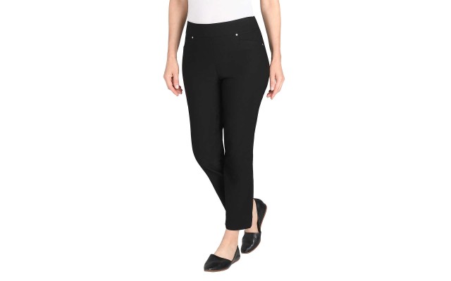  Ladies' Pull-on Ankle Pant, Black, 2X