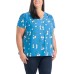  Ladies' V-Neck Blouse, Black, Medium