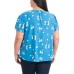  Ladies' V-Neck Blouse, Dark Blue, Large