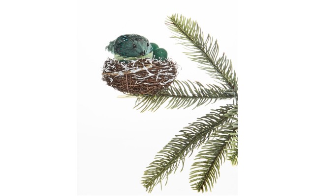  Birds & Boughs Plastic Feather Bird & Eggs in Nest Ornament