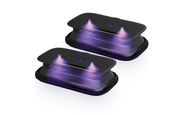  UV Clean Portable Phone Sanitizer 2-pack, Black