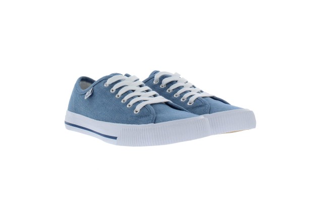  Ladies' Lace-Up Canvas Shoe, Blue, 6