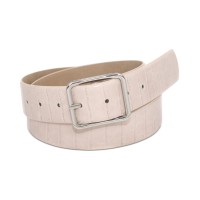 Inc Croc-Embossed Panel Belt, Taupe, Large