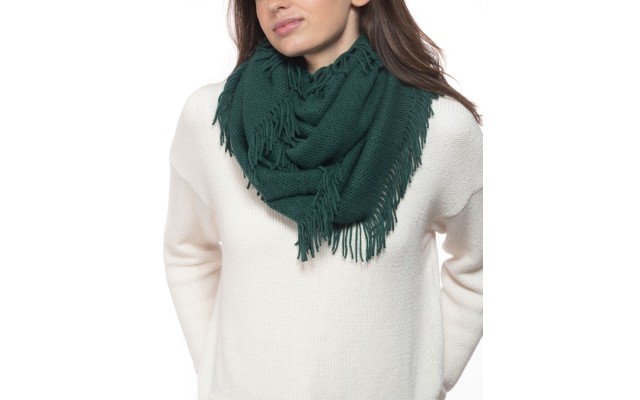  Solid Raschel Loop Scarf, One Size, Green