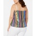 I.n.c Women's White Rainbow Sequined V Neck Party Cami Top Darkyellow, Darkyellow, 2X