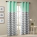  Alex 42″ x 84″ Colorblock Chevron Print Insulated Curtain Set