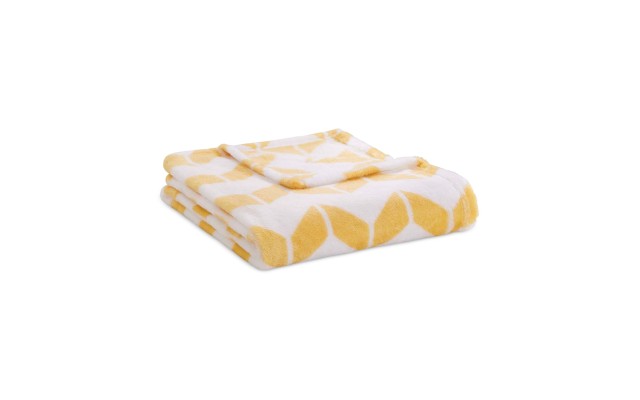  Chevron Luxury Plush Blanket Yellow 90×92 Chevron Premium Soft Cozy Ultra Soft Microfiber For Bed
