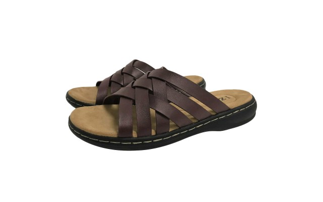  Ladies' Slip On Sandal, Brown, 10