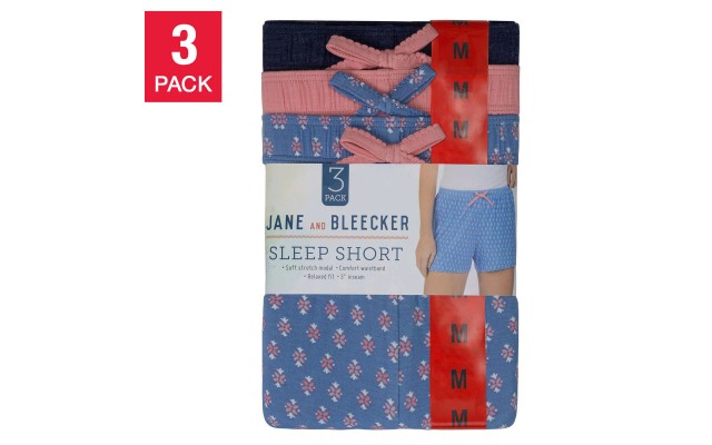 Jane and Bleecker Ladies' Short Set, 3-pack, Pink, Medium
