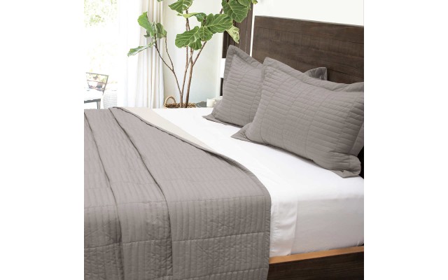  Codora 3-piece Quilt Set, Gray, Queen
