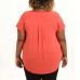  Ladies' Satin Collar Top, Red, XX-Large