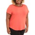  Ladies' Satin Collar Top, Red, XX-Large