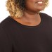  Ladies' Satin Collar Top, Black, 3X