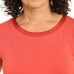  Ladies' Satin Collar Top, Red, Large