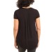  Ladies' Satin Collar Top, Black, 3X