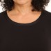  Ladies' Satin Collar Top, Black, 3X