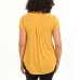  Ladies' Satin Collar Top, Yellow, 2X
