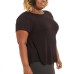  Ladies' Satin Collar Top, Black, 3X
