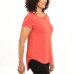  Ladies' Satin Collar Top, Red, Large
