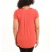  Ladies' Satin Collar Top, Red, XX-Large
