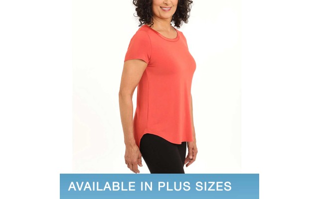 Ladies' Satin Collar Top, Red, Large