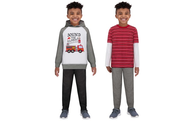 Kids Headquarters Kids' 4-piece Playwear Set, Fire Truck, One Color, 2T