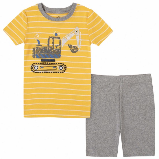 Kids Headquarters Kids' 6-piece Cotton PJ Set, Construction, One Color, 8