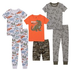 Kids Headquarters Kids' 6-piece Cotton PJ Set, Dino
