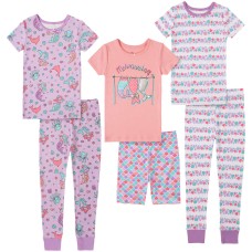 Kids Headquarters Kids' 6-piece Cotton PJ Set, Mermaid