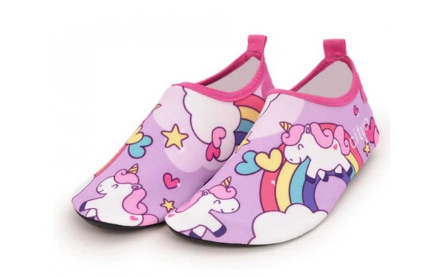 Kids Summer Non-Slip Lightweight Swim Water Shoes, Aqua Socks, Pool & Beach Walking Shoes for Toddlers, Kids, Boys and Girls, Dreamy Unicorn, Little Kid 1/2