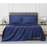 Kirkland Signature 680 Thread Count 6-piece Sheet Set, Dark Blue, Twin
