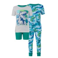 Kirkland Signature Kids' 4-piece Cotton PJ Set, Dino, One Color, 3T