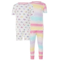 Kirkland Signature Kids' 4-piece Cotton PJ Set, Hearts, One Color, 6