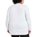  Ladies' Cozy Crewneck, White, Large