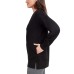  Ladies' Cozy Crewneck, Black, Large