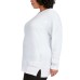  Ladies' Cozy Crewneck, White, Large