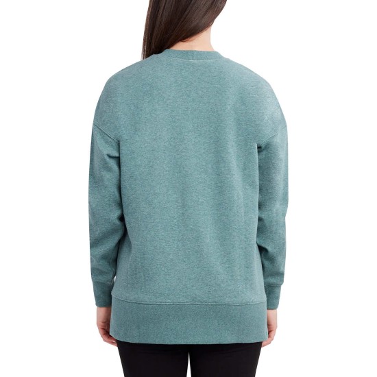  Ladies' Cozy Crewneck, Blue, Large