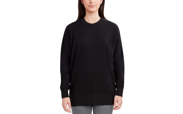  Ladies' Cozy Crewneck, Black, Large