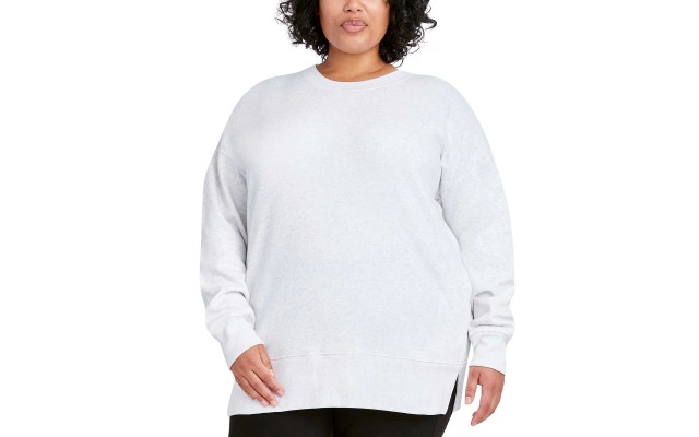  Ladies' Cozy Crewneck, White, Large