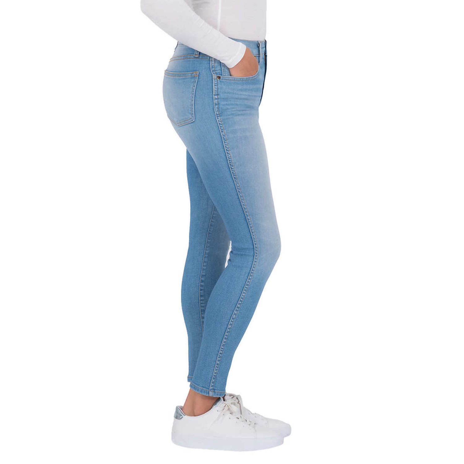 Kirkland Signature Ladies' High-Rise Skinny Jean, Light Blue, 8