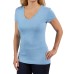  Ladies' V-Neck Tee, 2-pack, Gray, Medium