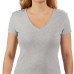  Ladies' V-Neck Tee, 2-pack, Gray, Medium