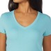  Ladies' V-Neck Tee, 2-pack, Blue, Small