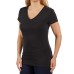  Ladies' V-Neck Tee, 2-pack, Black, X-Small