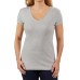  Ladies' V-Neck Tee, 2-pack, Gray, Small