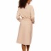  Ladies' Fleece Lined Robe, Tan, Large