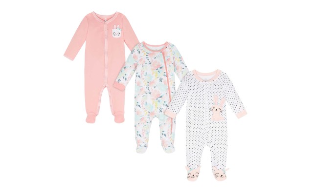  Infant 3-pack Coverall, Bunny, One Color, 12 Months