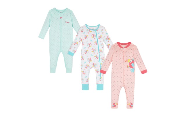  Infant 3-pack Coverall, Toucan, One Color, 3 Months