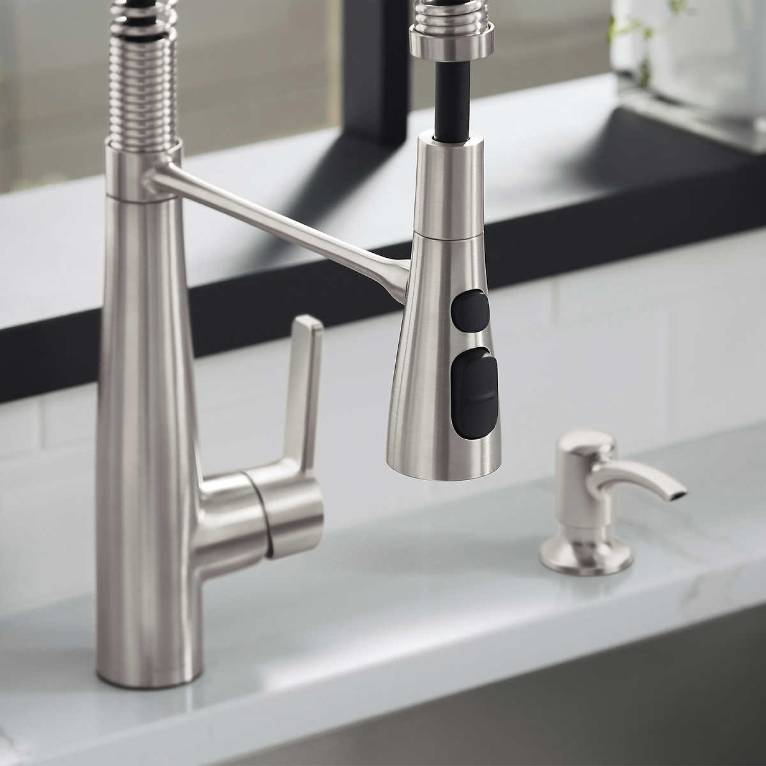 Kohler Semi-Professional Kitchen Faucet with Soap Dispenser, Stainless 