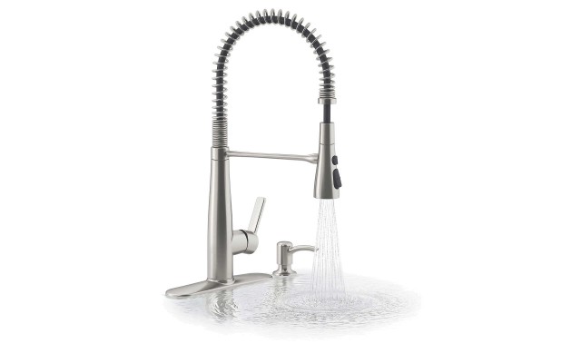  Semi-Professional Kitchen Faucet with Soap Dispenser, Stainless Steel